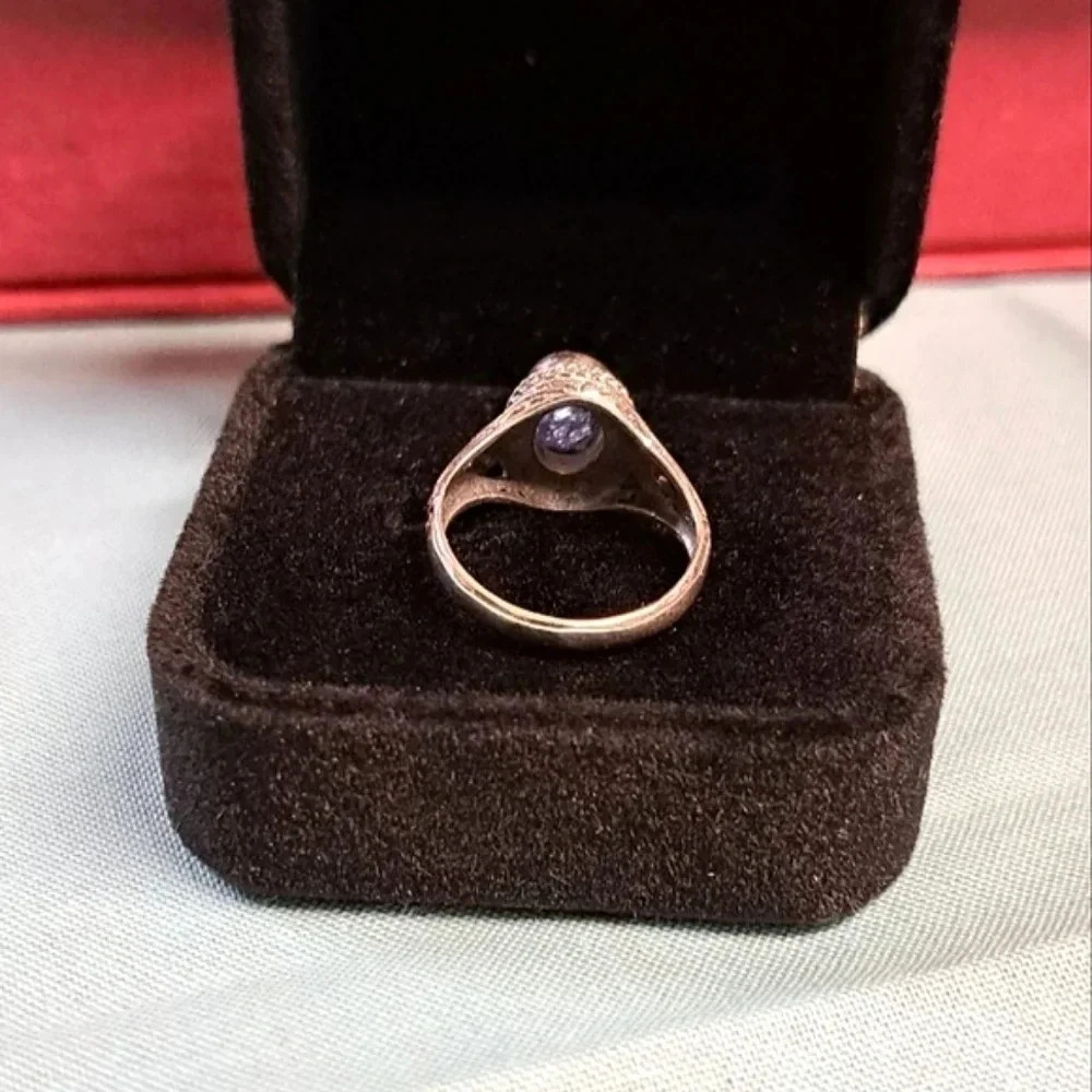 Bali Genuine Tanzanite Solitaire Ring In Sterling Silver. Sz 5 - Picture 5 of 5